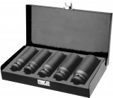 Hlavice nástrčné rázové 1/2", sada 5ks, 17-27mm, L 79mm FORTUM