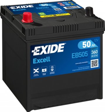 Autobaterie Exide Excell 12V, 50Ah, 360A, EB505