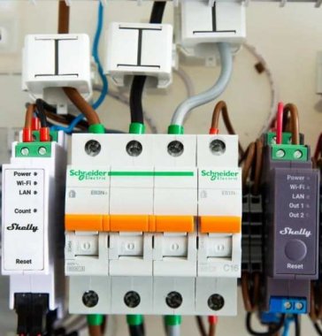 Shelly Pro 3EM - třifazový elektroměr s měřením spotřeby, Wi-Fi, Bluetooth, LAN, 3x120A