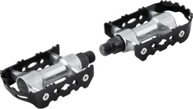 Pedály F 910 Al-Fe kuličková ložiska, černo-stříbr