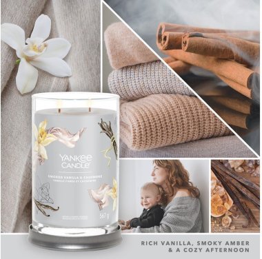 YANKEE CANDLE SMOKED VANILLA & CASHMERE SIGNATURE TUMBLER VELKÝ