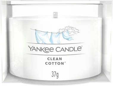 YANKEE CANDLE VOTIVNÍ SVÍČKA PLNĚNÁ VE SKLE CLEAN COTTON