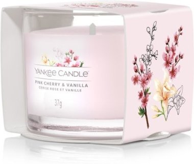 YANKEE CANDLE VOTIVNÍ SVÍČKA PLNĚNÁ VE SKLE PINK CHERRY VANILLA