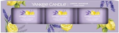 YANKEE CANDLE SADA VOTIVNÍCH SVÍČEK PLNĚNÝCH VE SKLE PRALINE & BIRCH LEMON LAVENDER