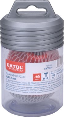 EXTOL PREMIUM korunka vykružovací diamantová, O 65mm, závit M14 - 8801876