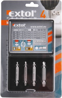Vytahováky zalomených šroubů EXTOL PREMIUM 4ks